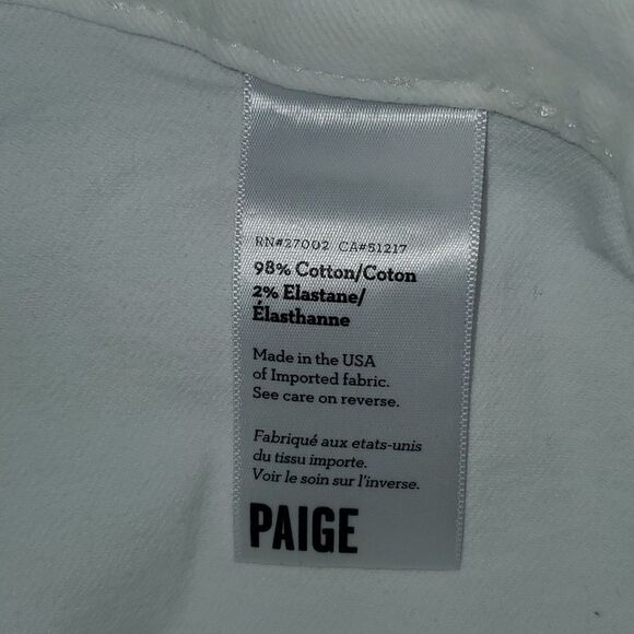 Paige jeans womens size 30 equal size 10 US white side zip rn# 27002 - Picture 6 of 6